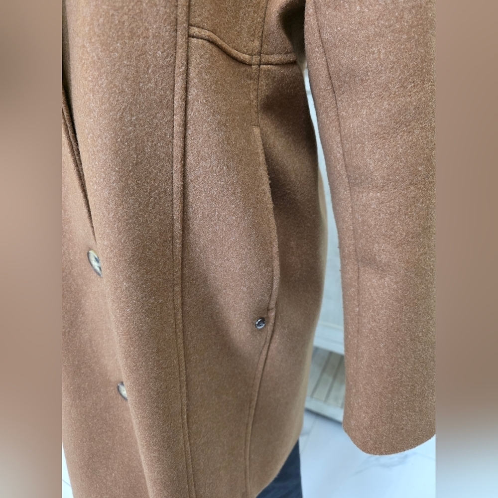 Women's Brown Wool Coat - Picture 7 of 11